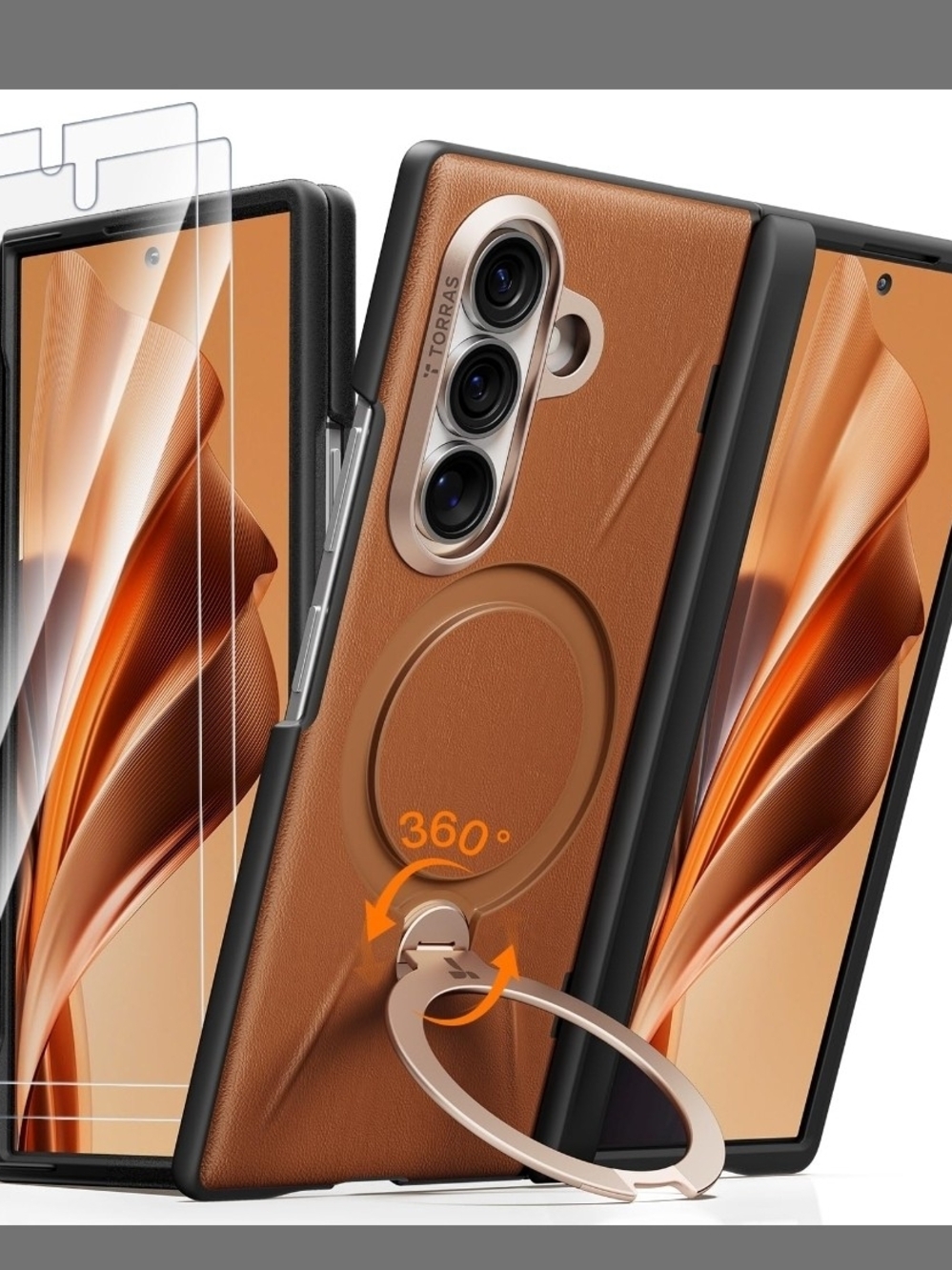 TORRAS Q3 VegSkin Leather Case for Galaxy Z Fold 8 Ultra with Magnetic Stand